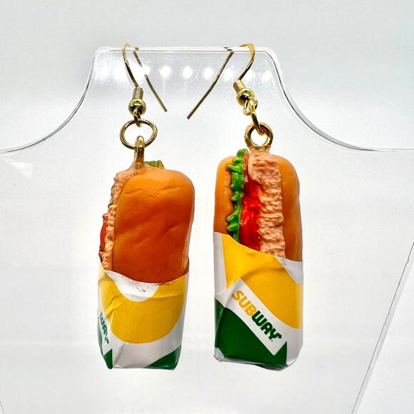 Subway Tuna Sub Earrings - Subway Accessories - Sandwich Earrings - Mini Brands - Picture 1 of 11